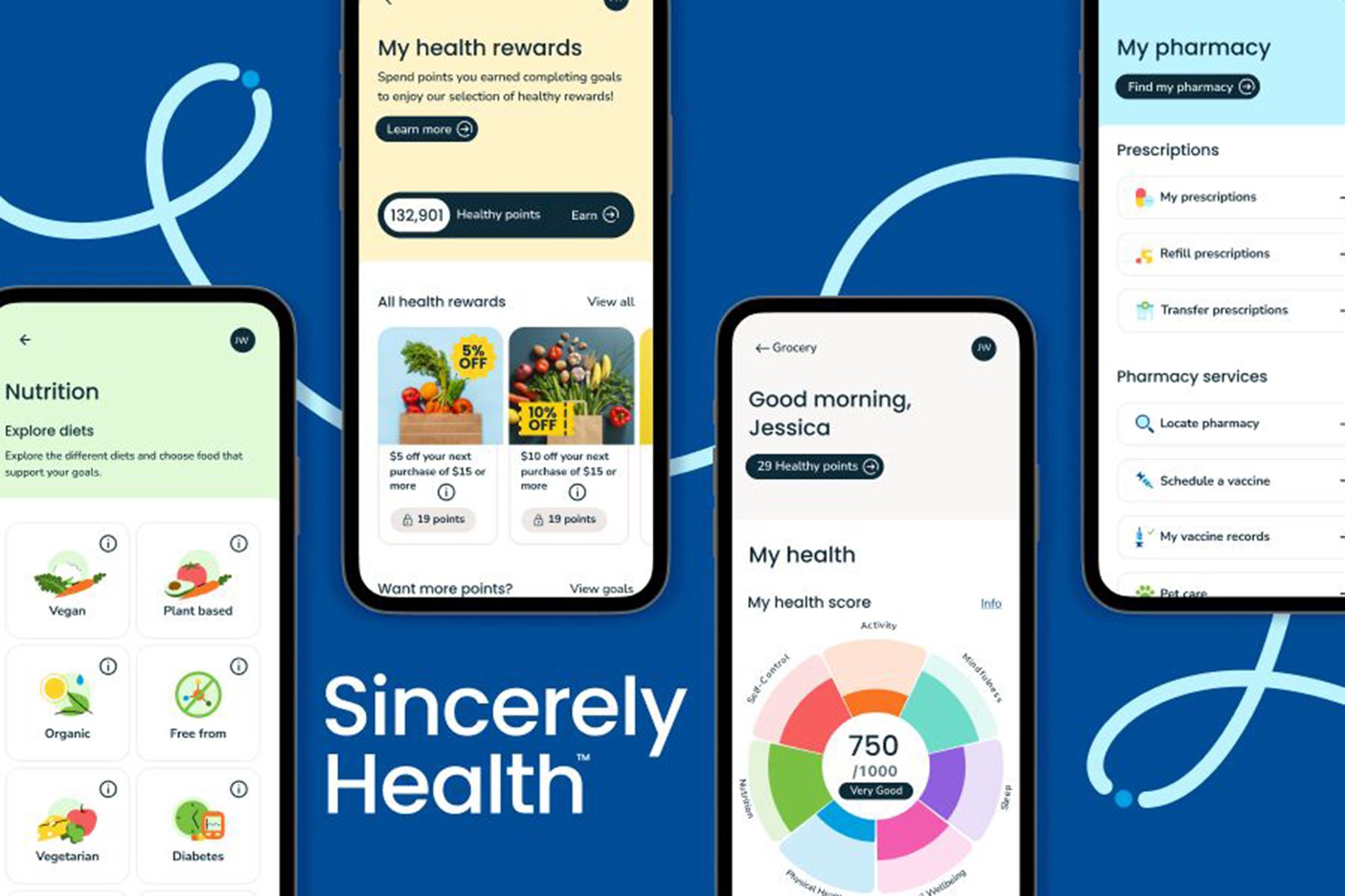 sincerely health nutrition my health rewards my health my pharmacy. 4 cell phones